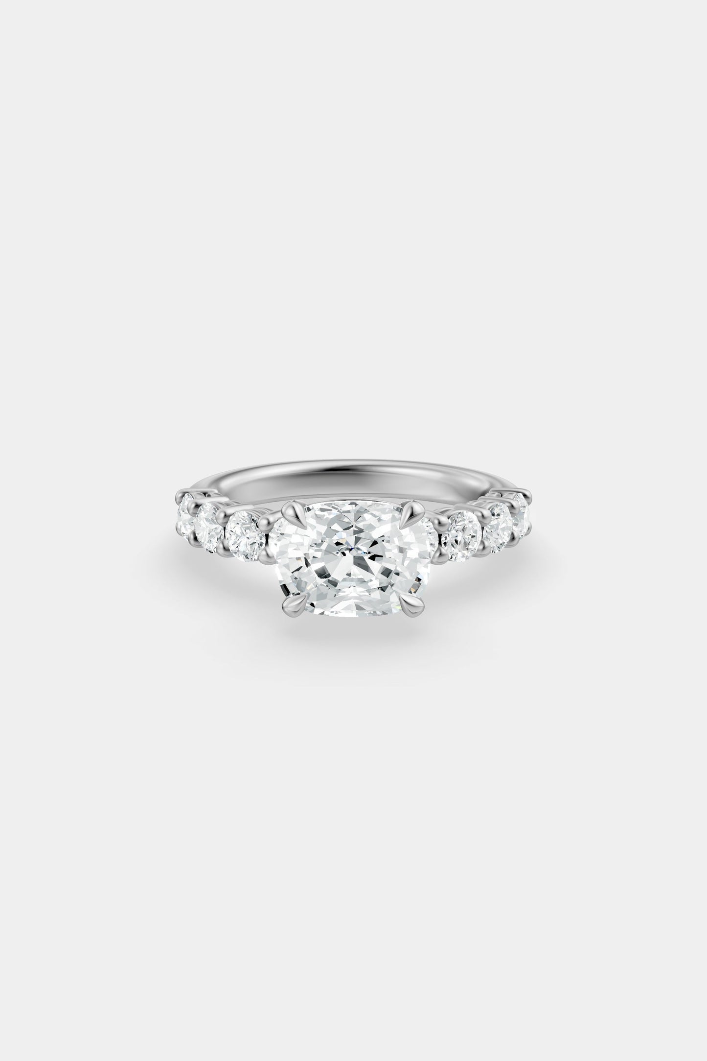 East West Diamond Solitaire Ring | 0.10ct Diamond Half Eternity Band