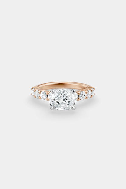 East West Diamond Solitaire Ring | 0.10ct Diamond Half Eternity Band