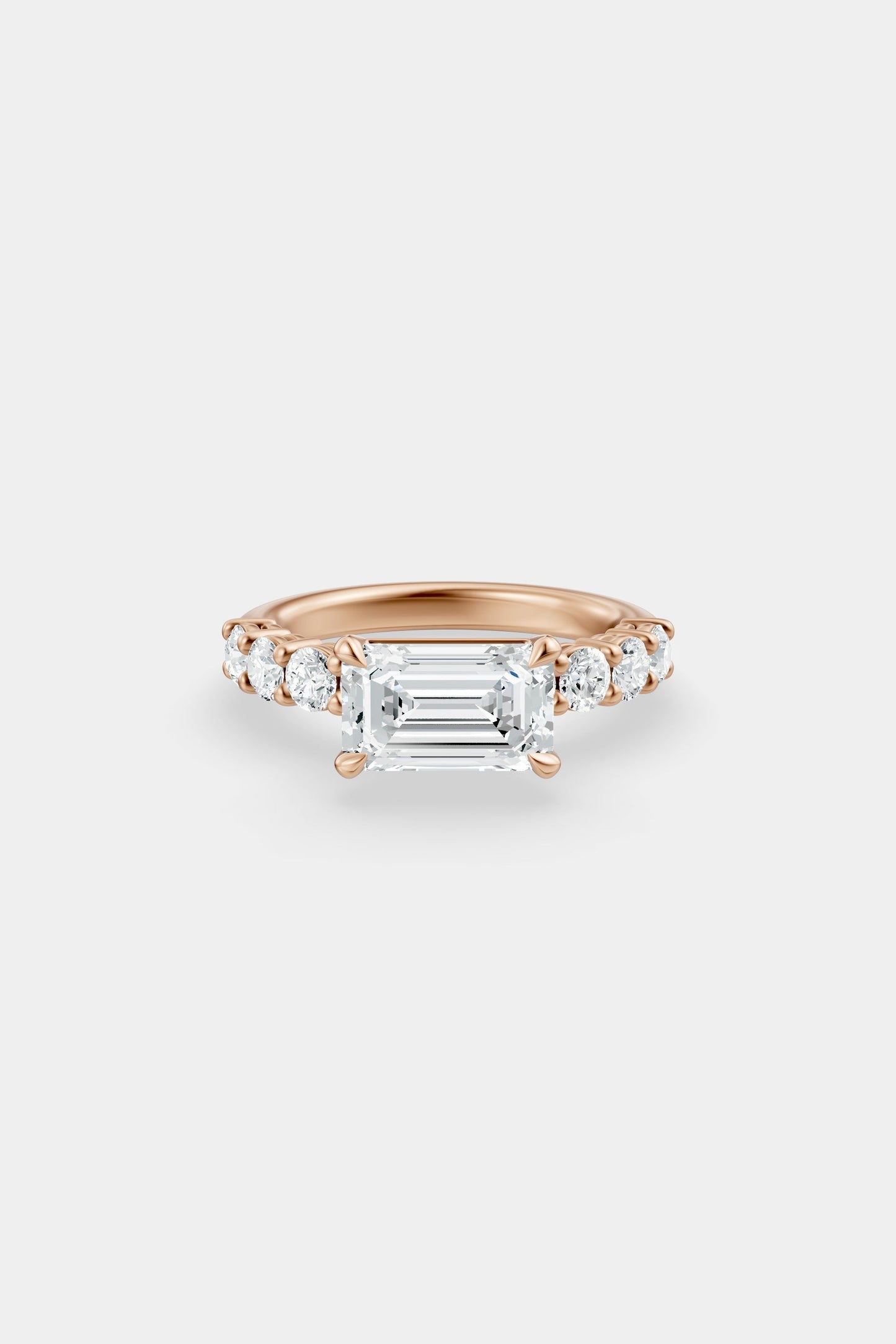 East West Diamond Solitaire Ring | 0.10ct Diamond Half Eternity Band