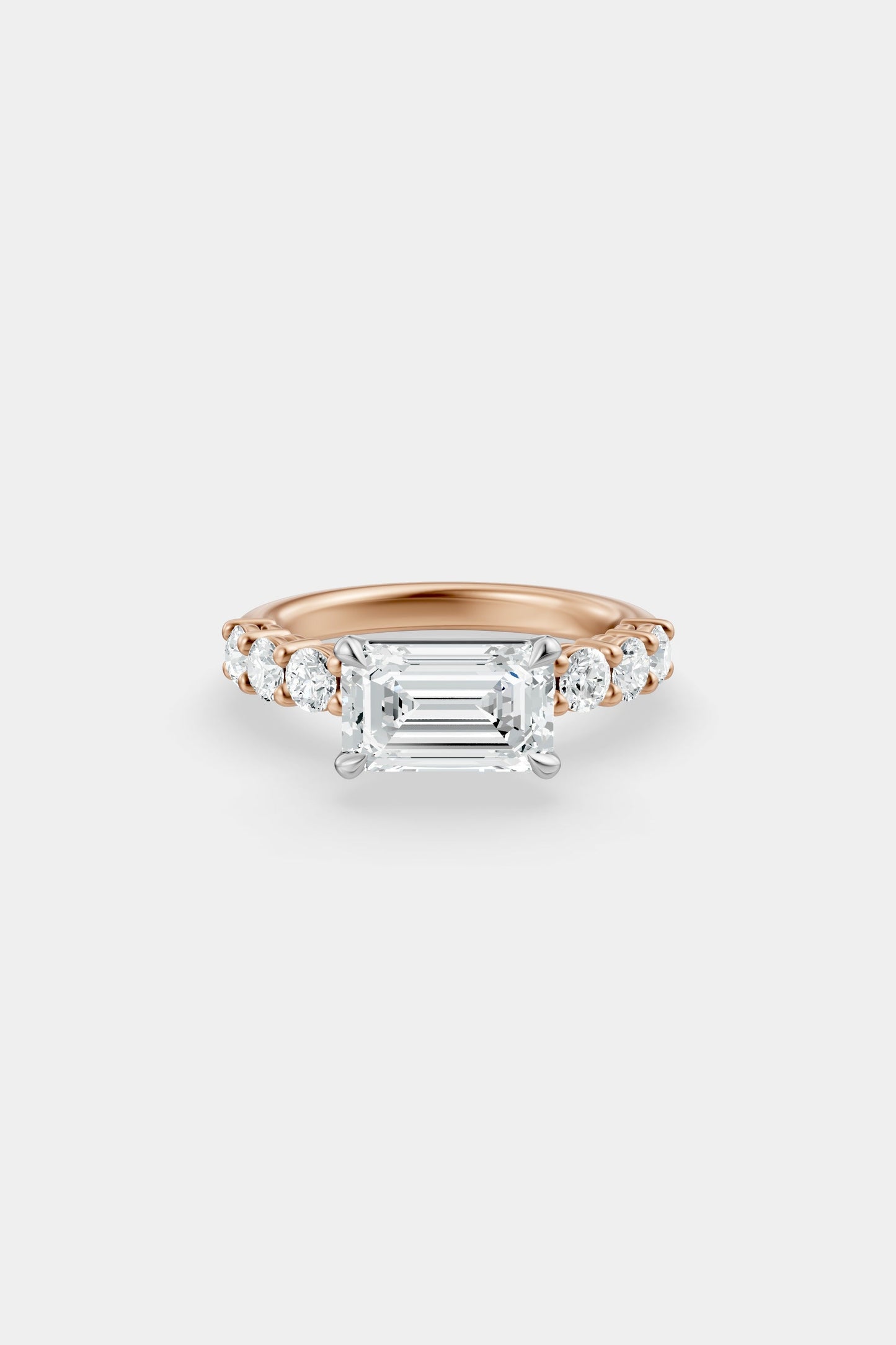 East West Diamond Solitaire Ring | 0.10ct Diamond Half Eternity Band