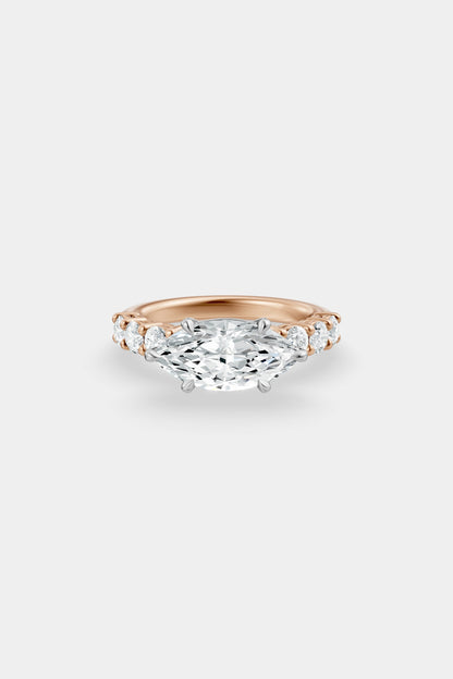 East West Diamond Solitaire Ring | 0.10ct Diamond Half Eternity Band