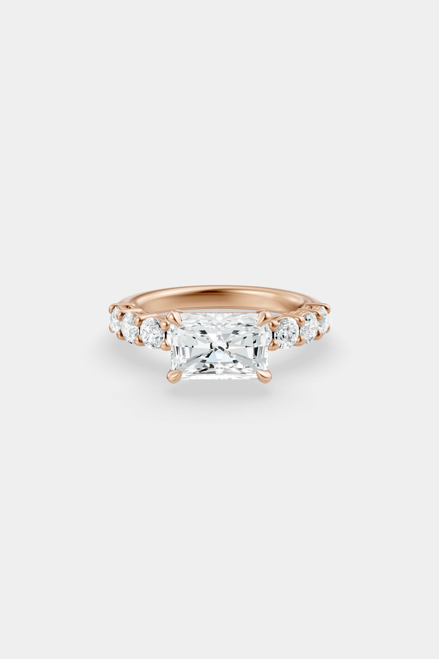 East West Diamond Solitaire Ring | 0.10ct Diamond Half Eternity Band