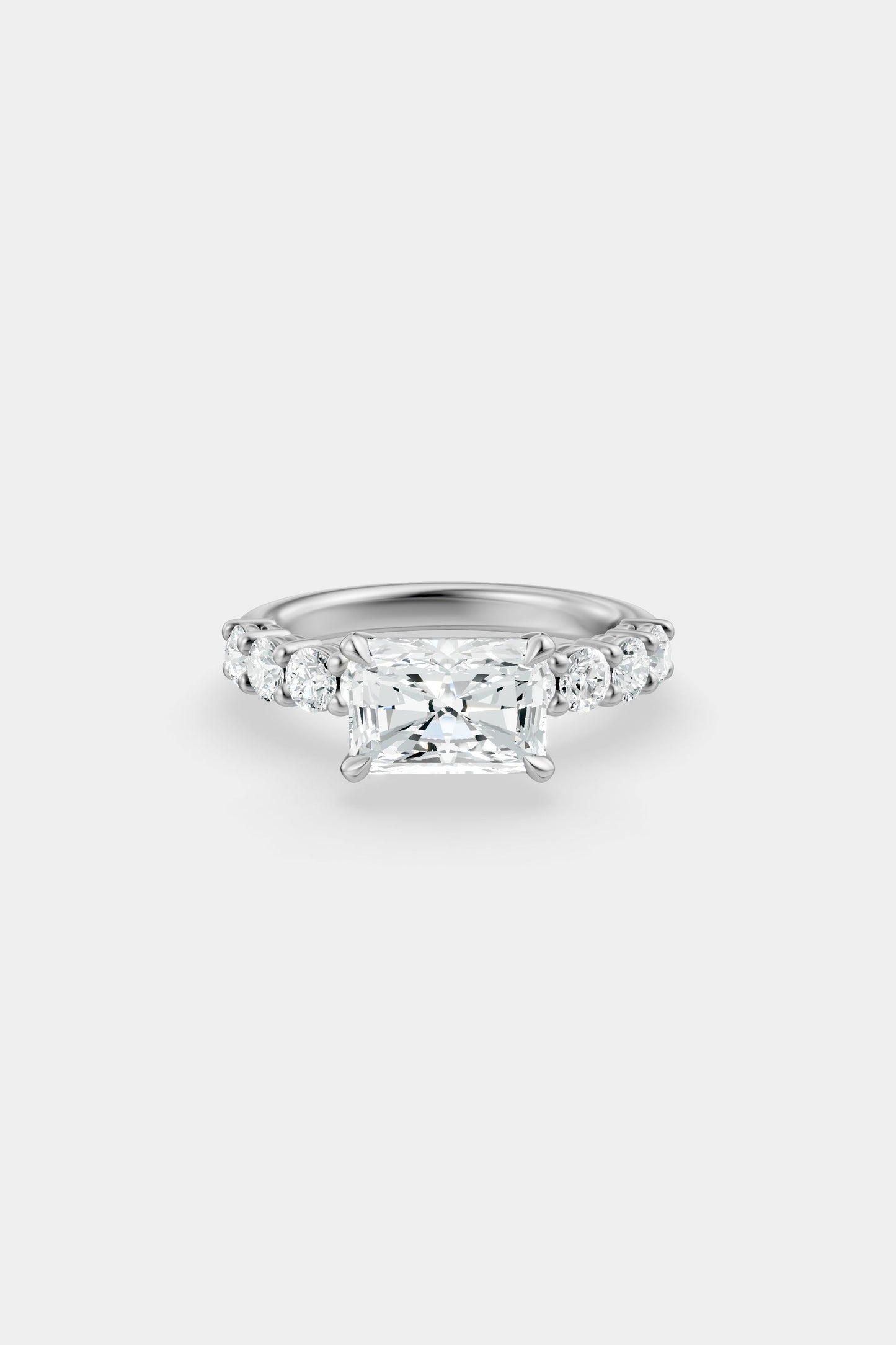 East West Diamond Solitaire Ring | 0.10ct Diamond Half Eternity Band