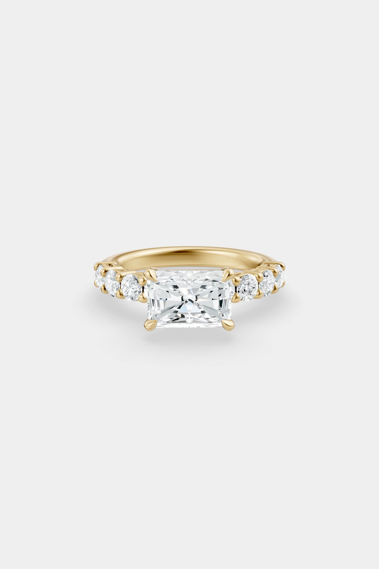 East West Diamond Solitaire Ring | 0.10ct Diamond Half Eternity Band