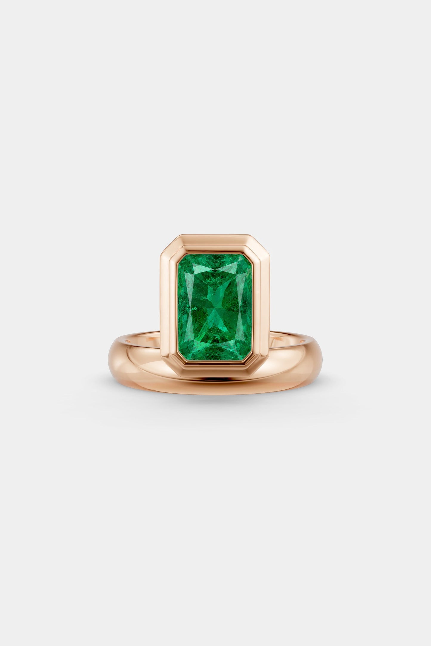 Framed Radiant Bezel Ring | Rounded Band