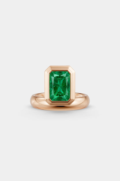 Framed Radiant Bezel Ring | Rounded Band