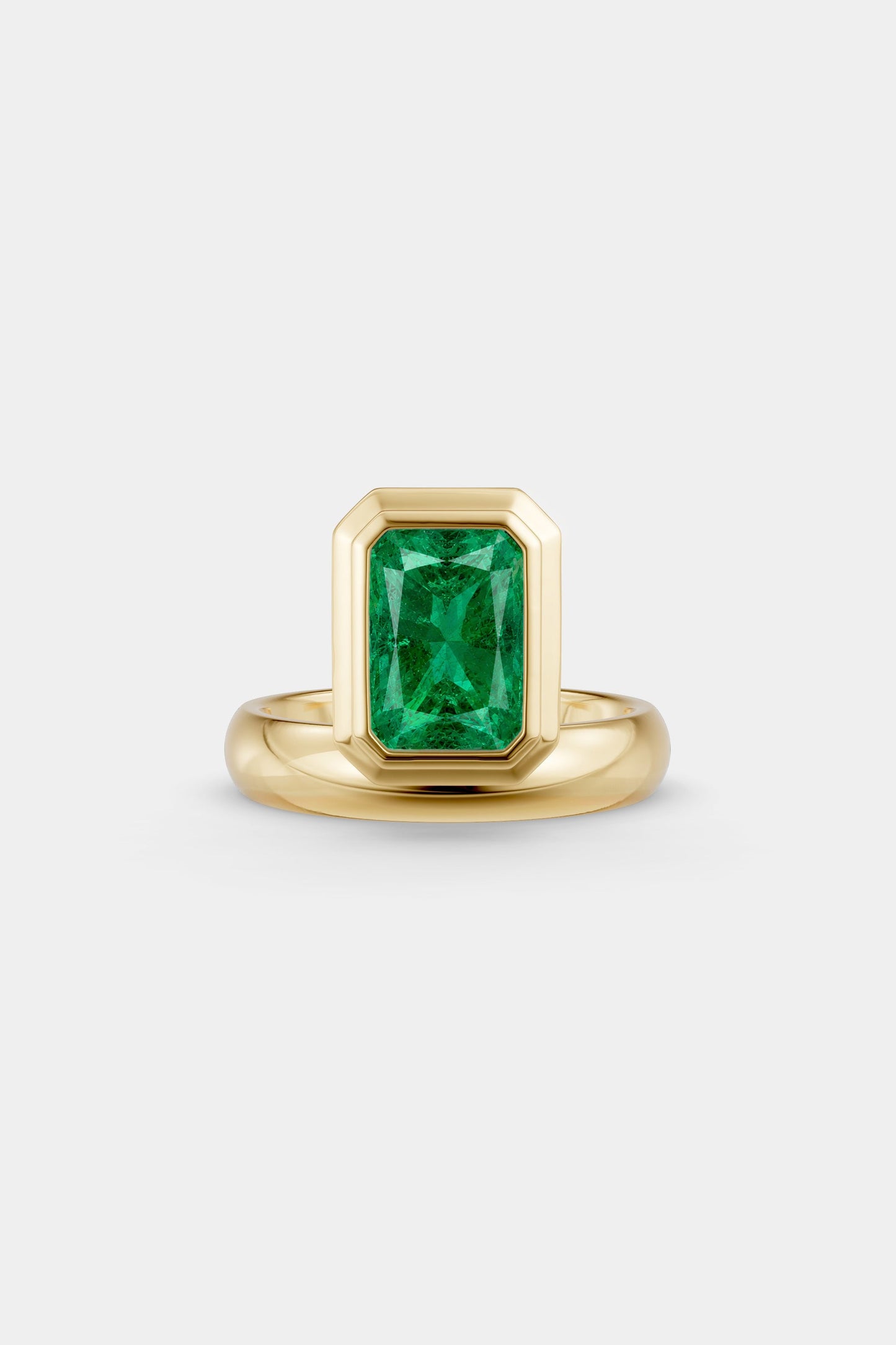 Framed Radiant Bezel Ring | Rounded Band