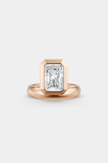 Framed Radiant Bezel Ring | Rounded Band