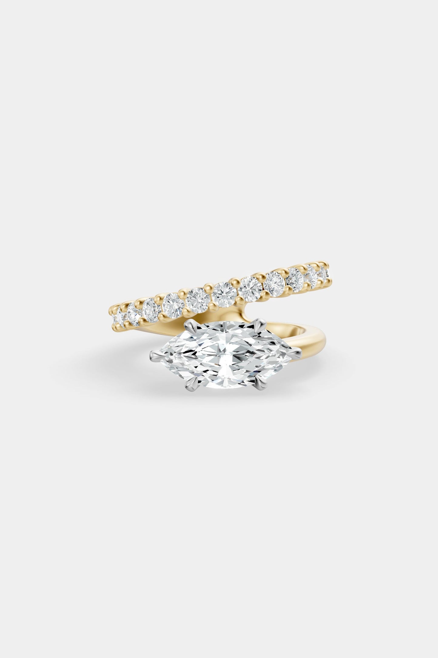 Natasha East West Diamond Wrap Ring | 0.05ct Round Diamond Band