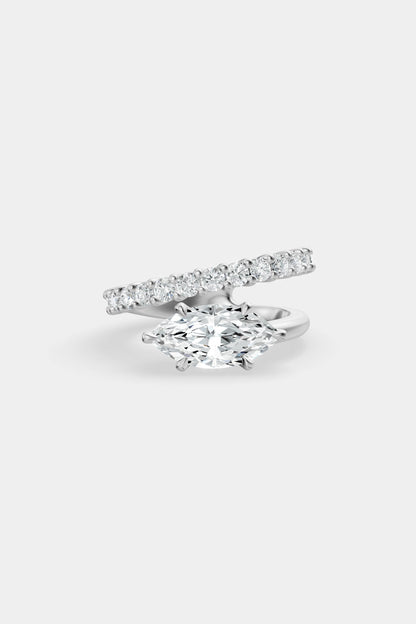 Natasha East West Diamond Wrap Ring | 0.05ct Round Diamond Band