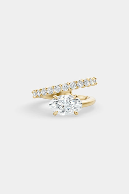 Natasha East West Diamond Wrap Ring | 0.05ct Round Diamond Band
