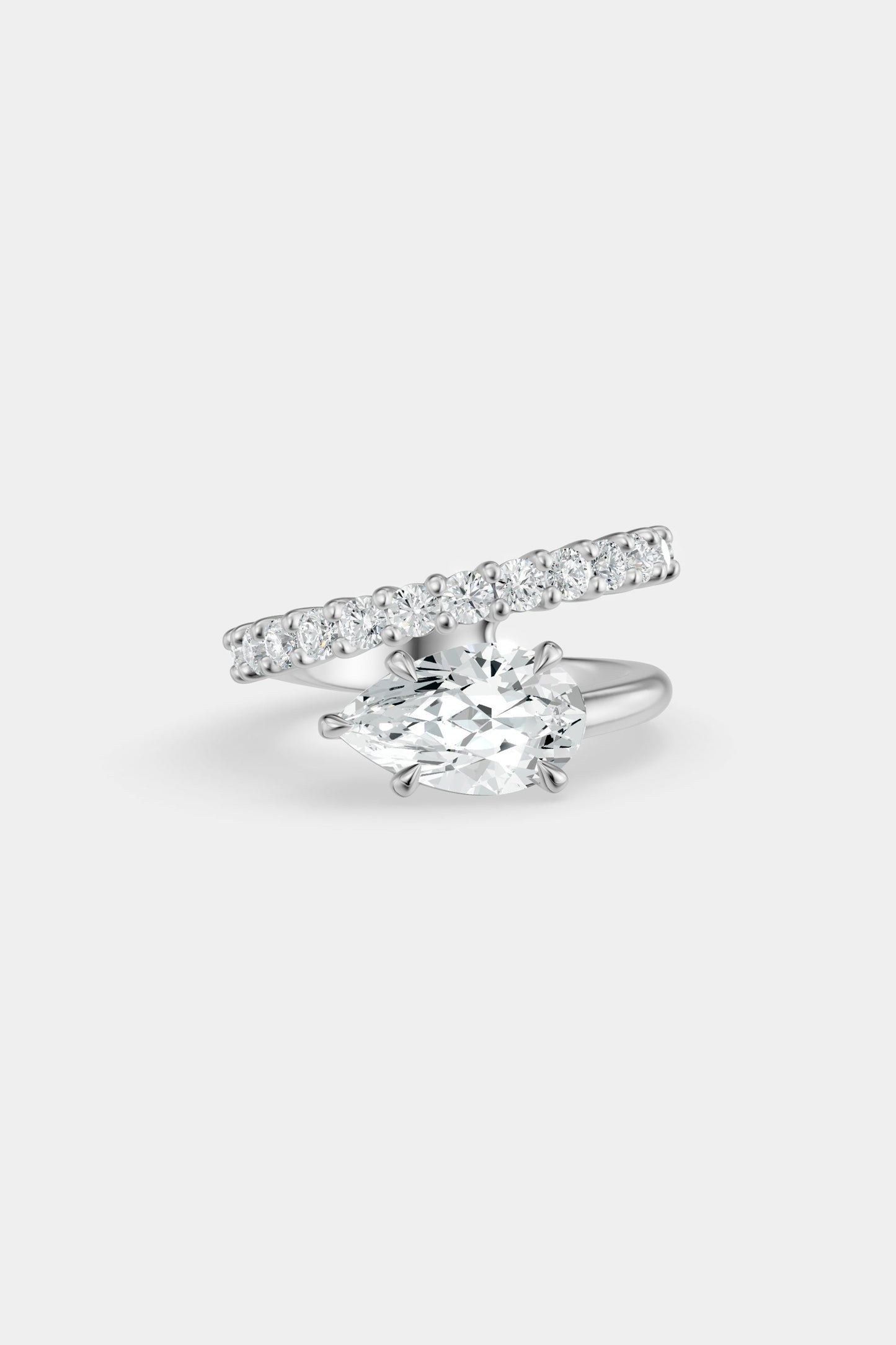 Natasha East West Diamond Wrap Ring | 0.05ct Round Diamond Band