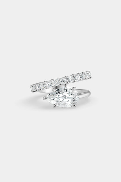 Natasha East West Diamond Wrap Ring | 0.05ct Round Diamond Band