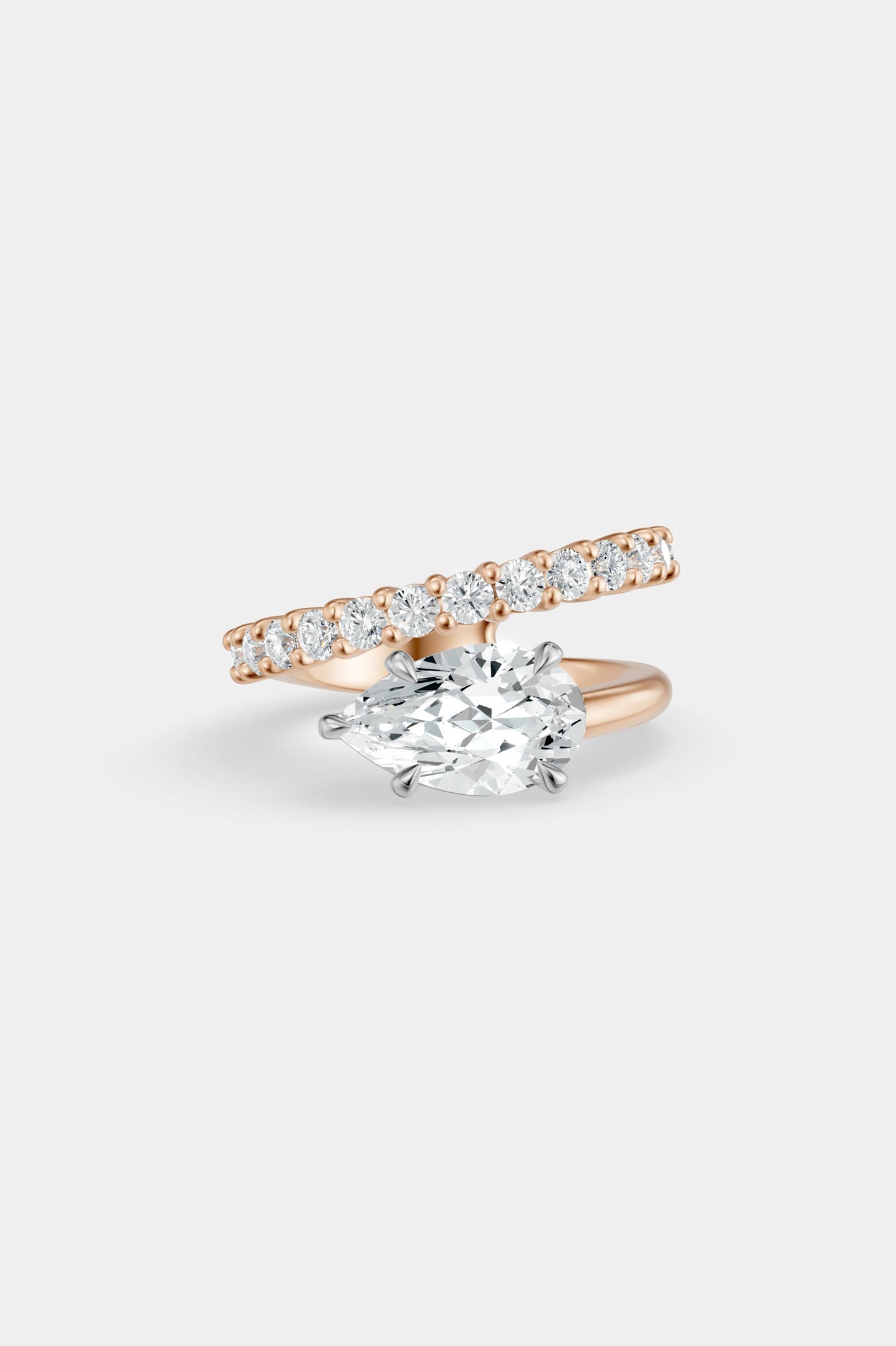 Natasha East West Diamond Wrap Ring | 0.05ct Round Diamond Band
