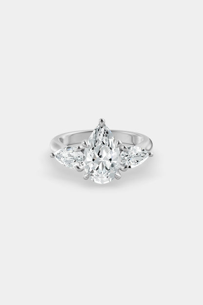 Pear Trilogy Diamond Ring | Traditional Open-Style Band