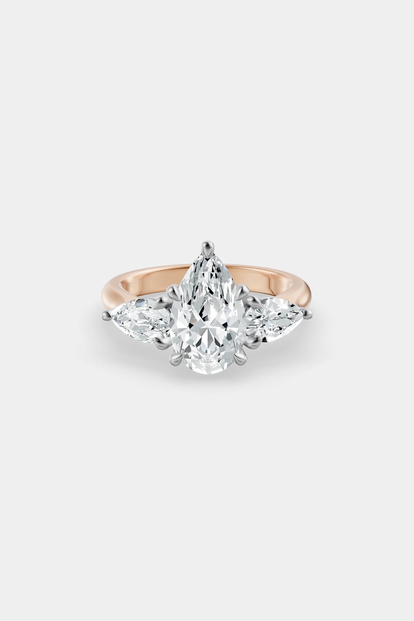 Pear Trilogy Diamond Ring | Traditional Open-Style Band