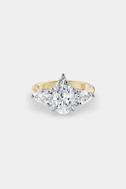 Pear Trilogy Diamond Ring | Traditional Open-Style Band