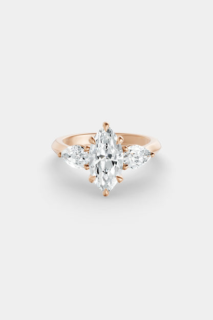 Marquise Trilogy Diamond Ring | Traditional Open-Style Band