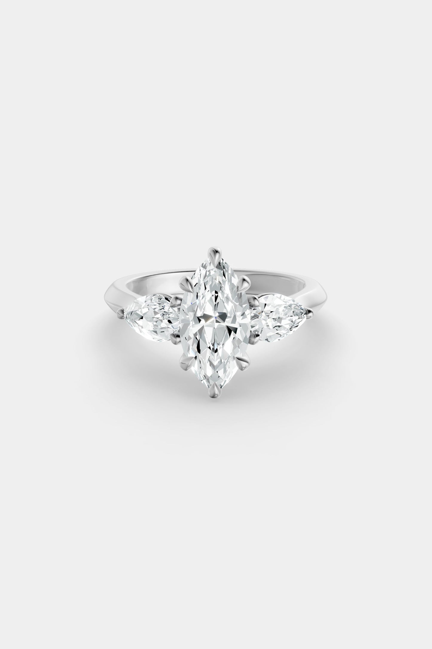 Marquise Trilogy Diamond Ring | Traditional Open-Style Band