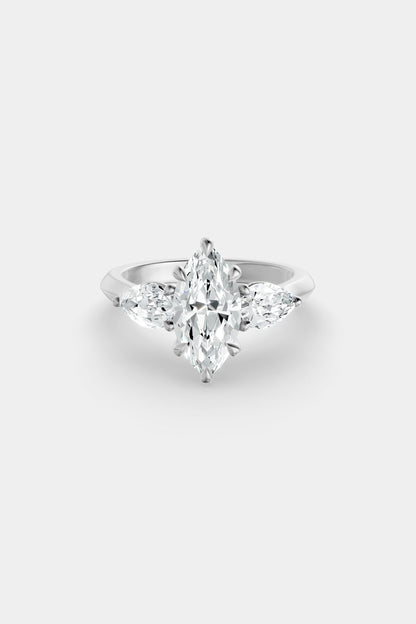 Marquise Trilogy Diamond Ring | Traditional Open-Style Band