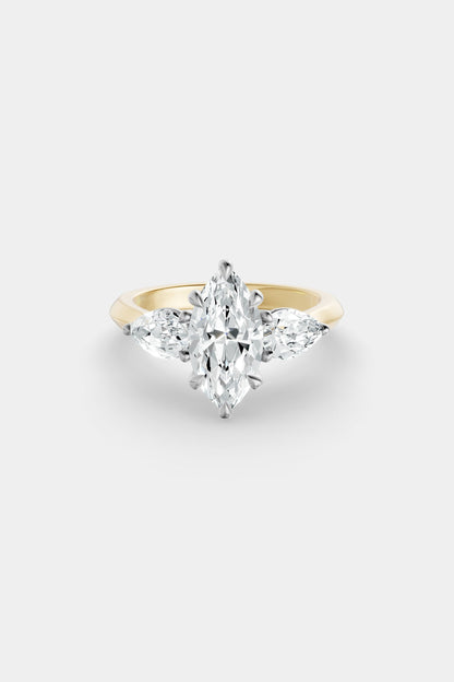 Marquise Trilogy Diamond Ring | Traditional Open-Style Band