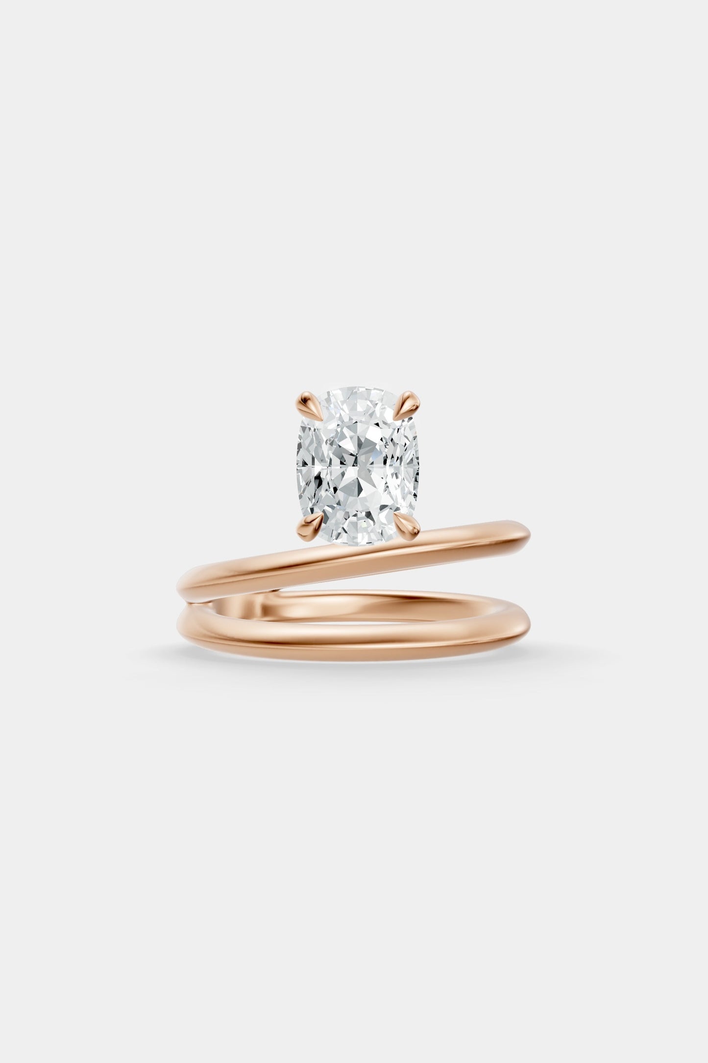 Double Band Floating Diamond Ring | Knife Cut Band