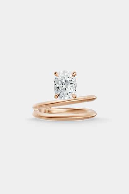 Double Band Floating Diamond Ring | Knife Cut Band