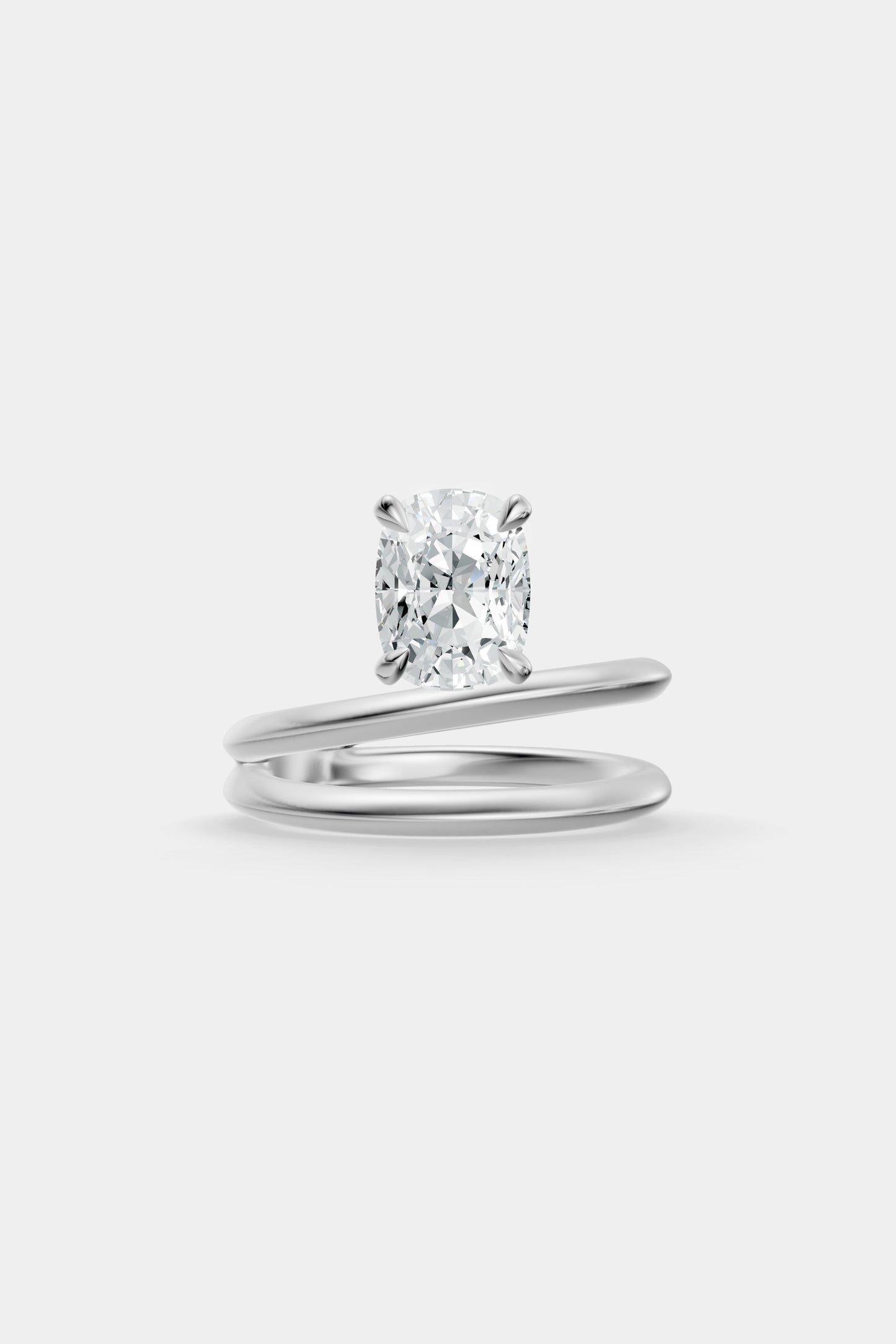 Double Band Floating Diamond Ring | Knife Cut Band
