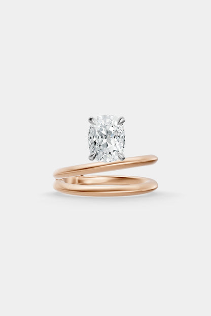 Double Band Floating Diamond Ring | Knife Cut Band