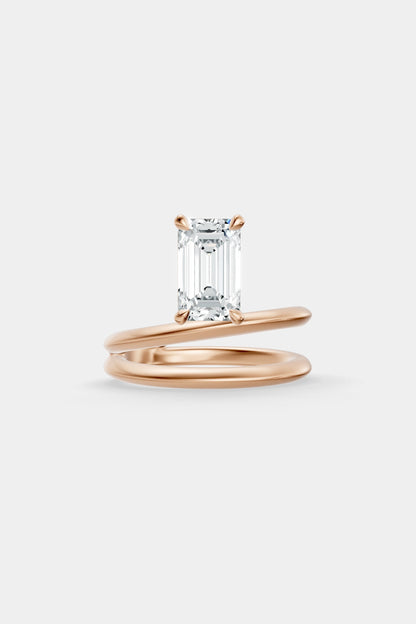 Double Band Floating Diamond Ring | Knife Cut Band