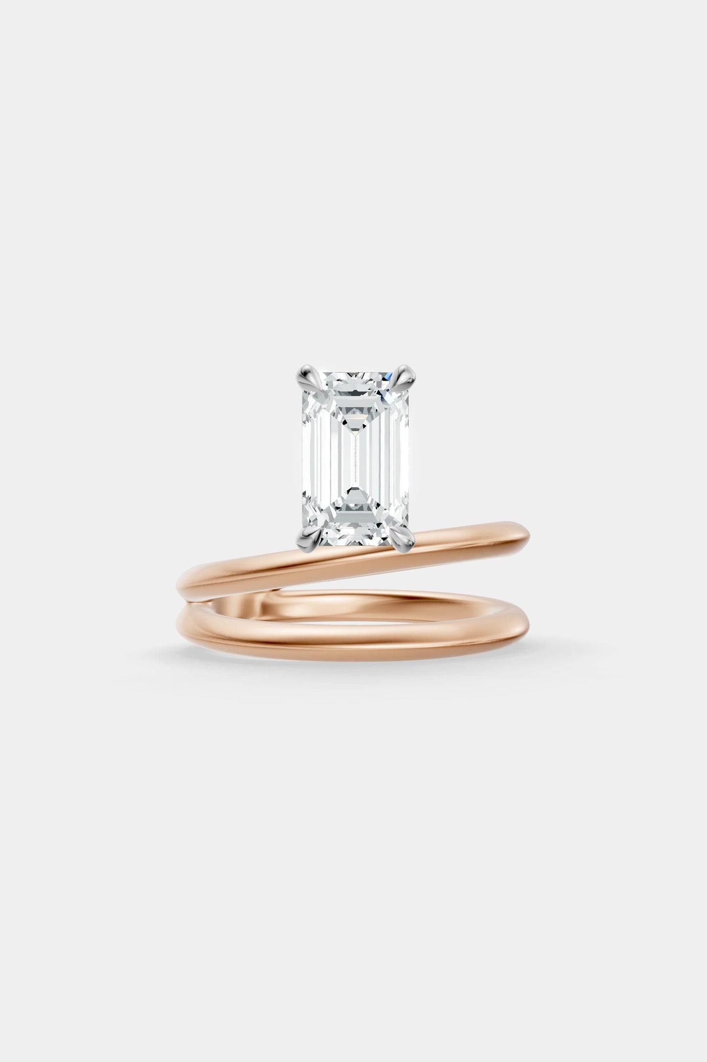 Double Band Floating Diamond Ring | Knife Cut Band