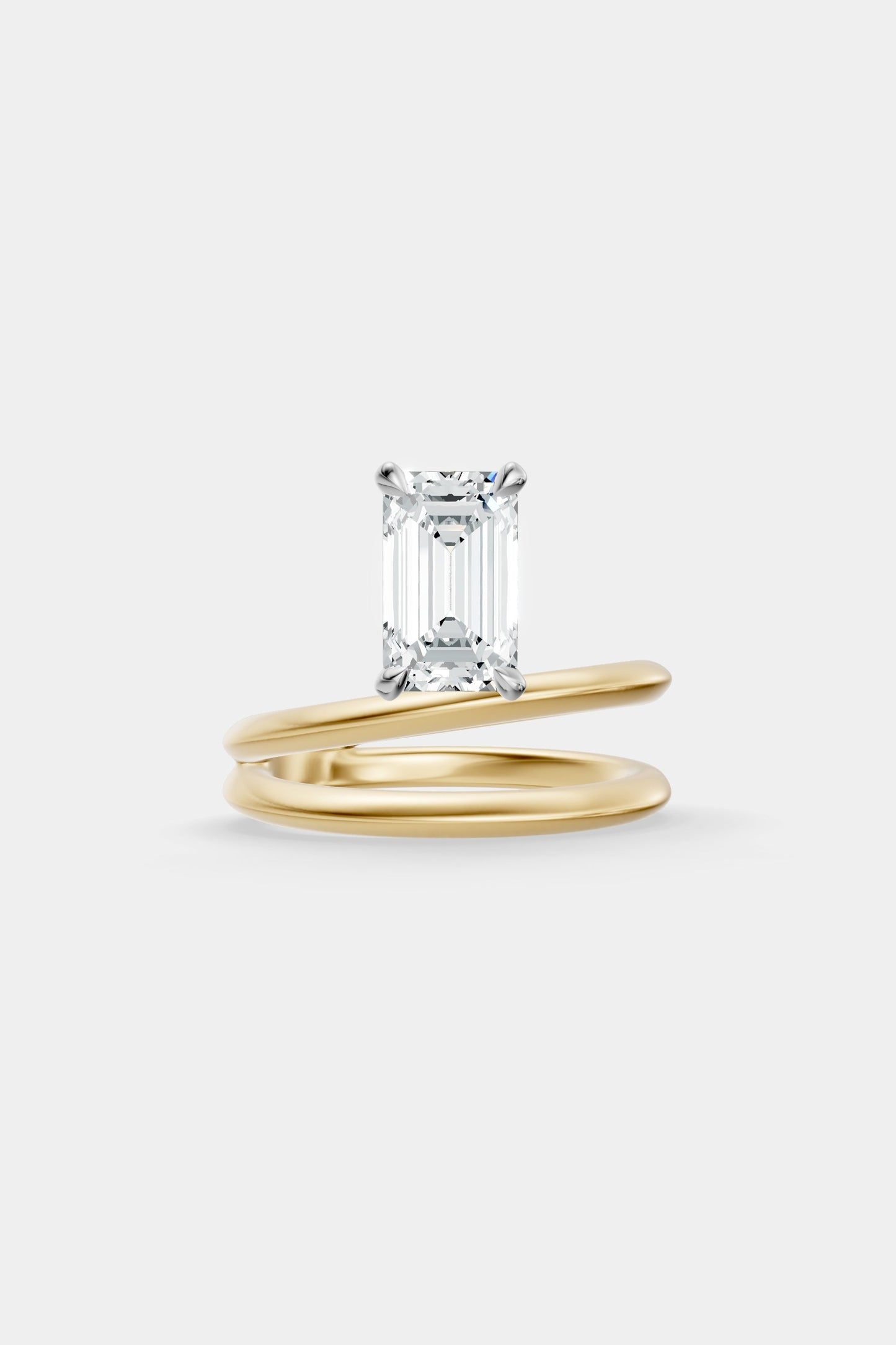 Double Band Floating Diamond Ring | Knife Cut Band