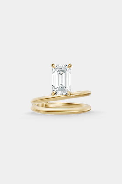 Double Band Floating Diamond Ring | Knife Cut Band