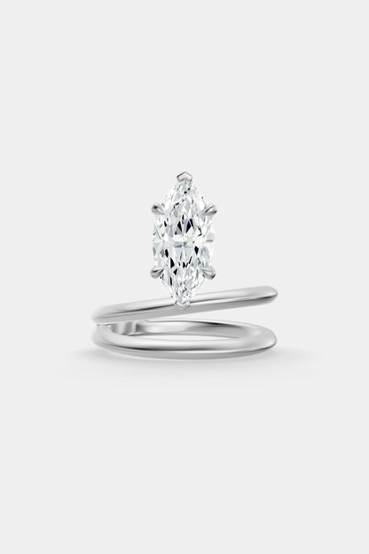 Double Band Floating Diamond Ring | Knife Cut Band