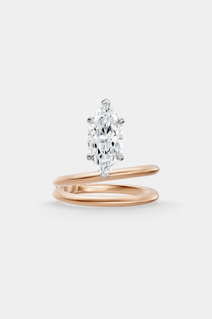 Double Band Floating Diamond Ring | Knife Cut Band