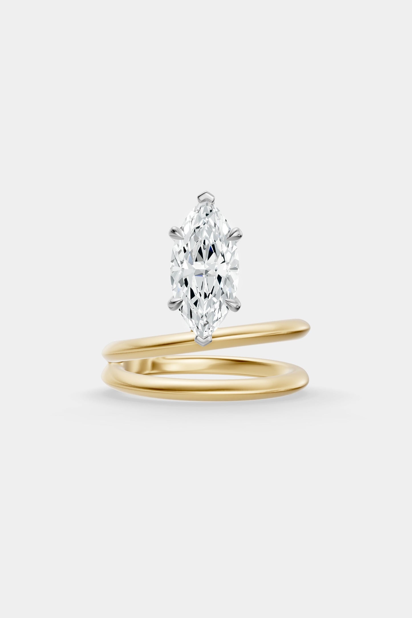Double Band Floating Diamond Ring | Knife Cut Band