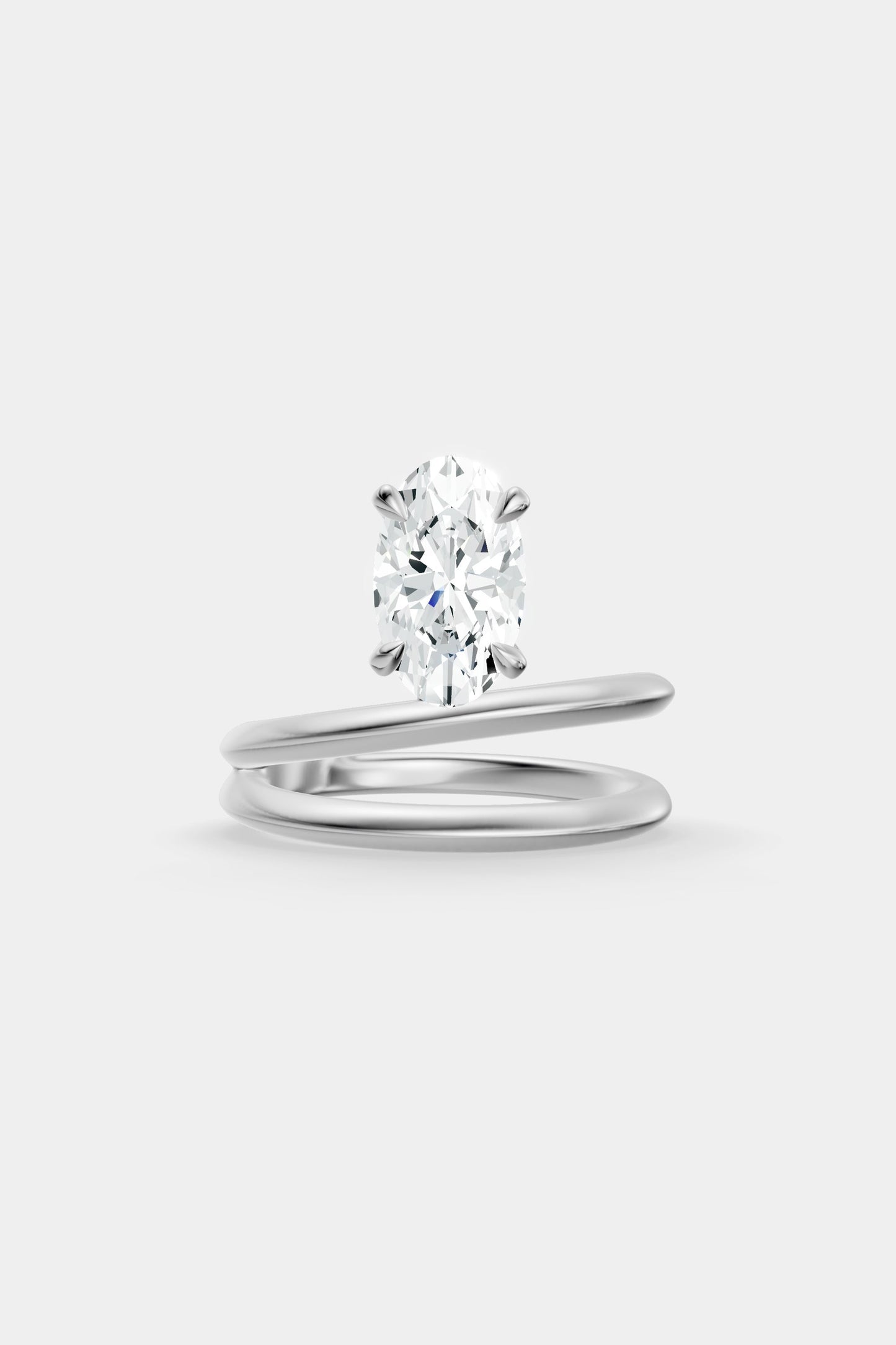 Double Band Floating Diamond Ring | Knife Cut Band