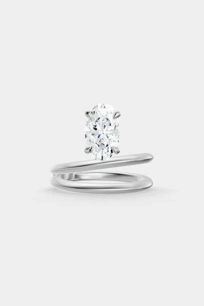 Double Band Floating Diamond Ring | Knife Cut Band