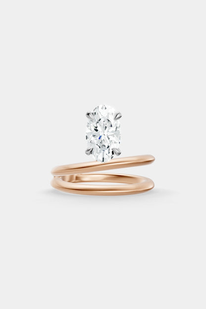 Double Band Floating Diamond Ring | Knife Cut Band