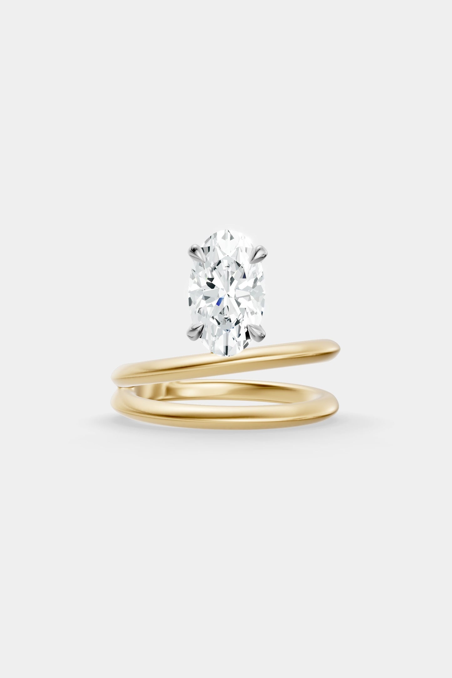 Double Band Floating Diamond Ring | Knife Cut Band