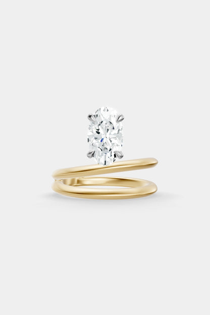Double Band Floating Diamond Ring | Knife Cut Band