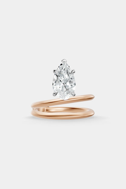 Double Band Floating Diamond Ring | Knife Cut Band