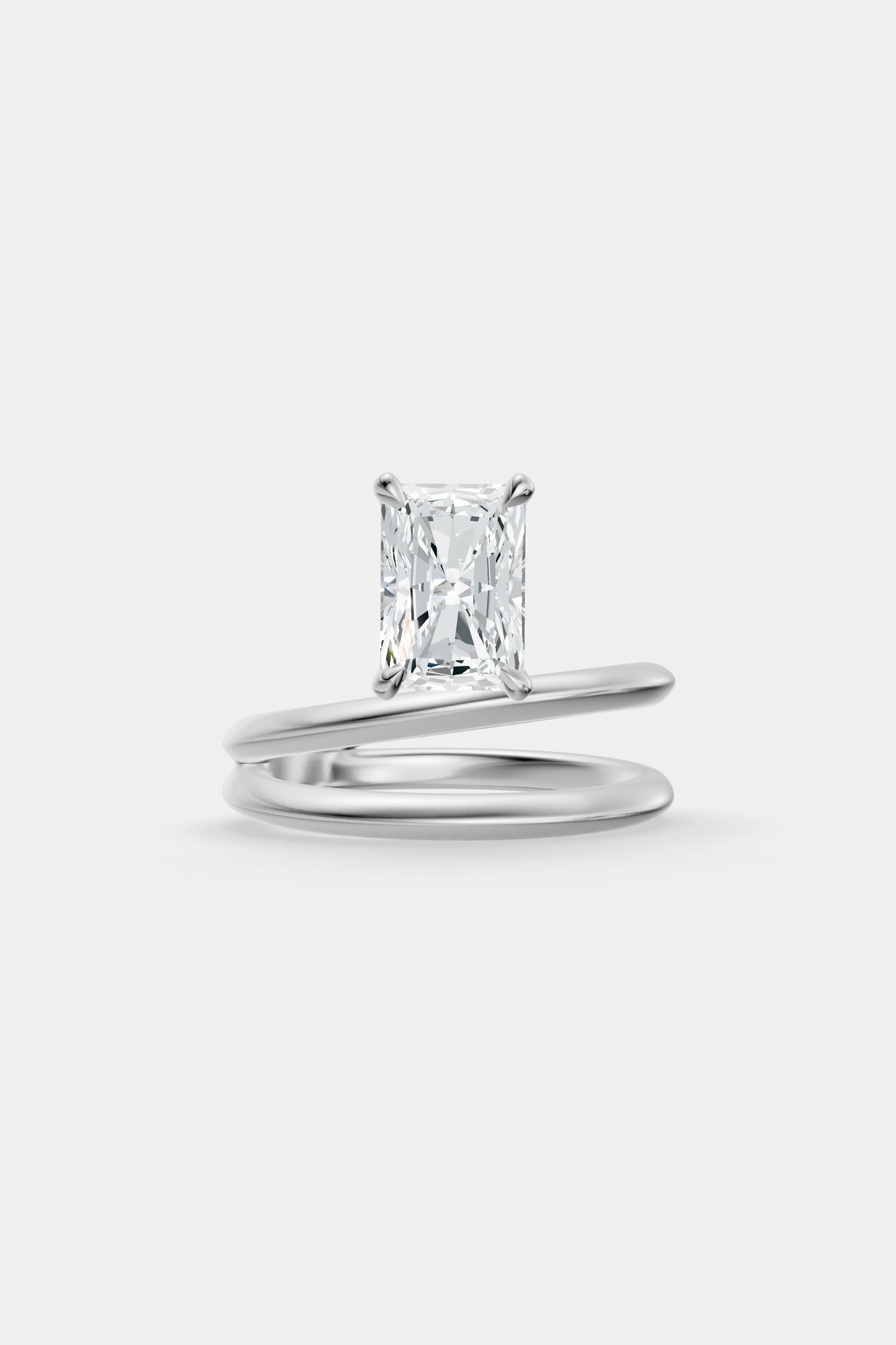 Double Band Floating Diamond Ring | Knife Cut Band