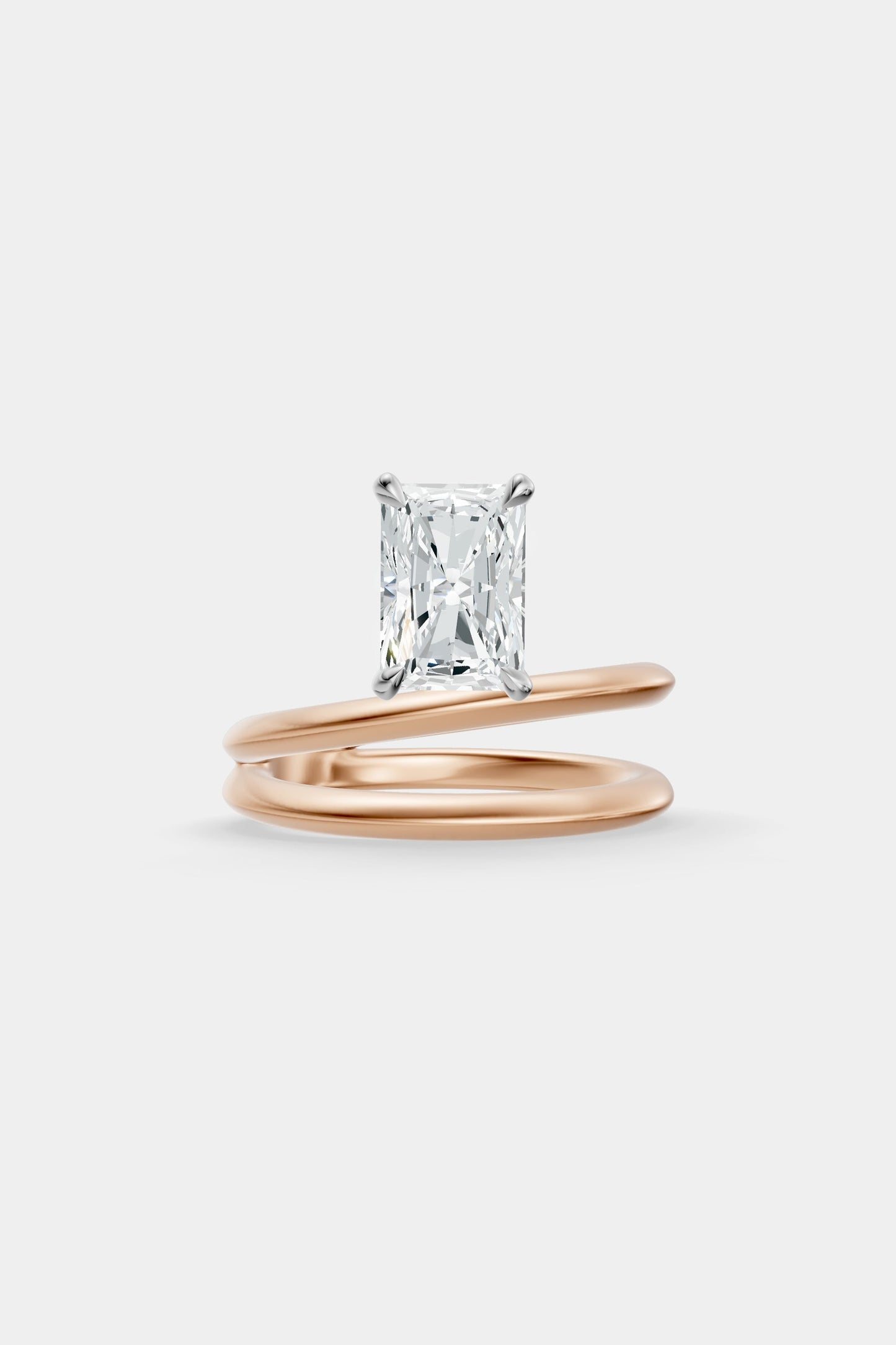 Double Band Floating Diamond Ring | Knife Cut Band