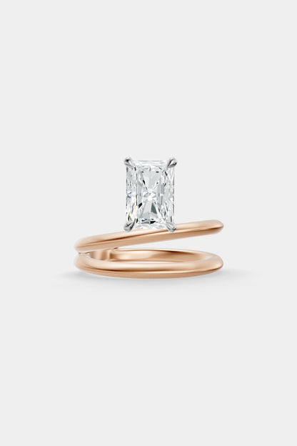 Double Band Floating Diamond Ring | Knife Cut Band