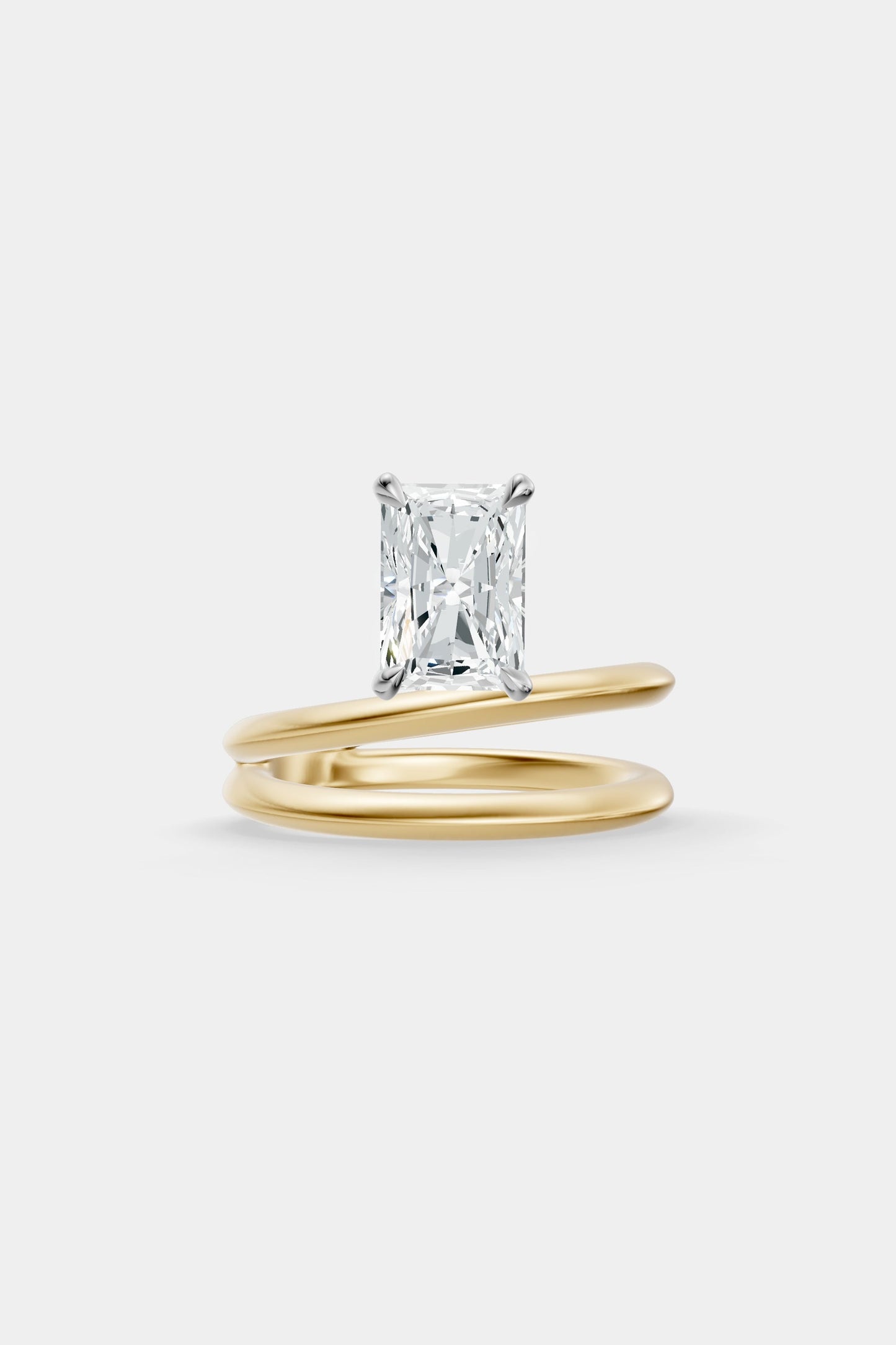 Double Band Floating Diamond Ring | Knife Cut Band