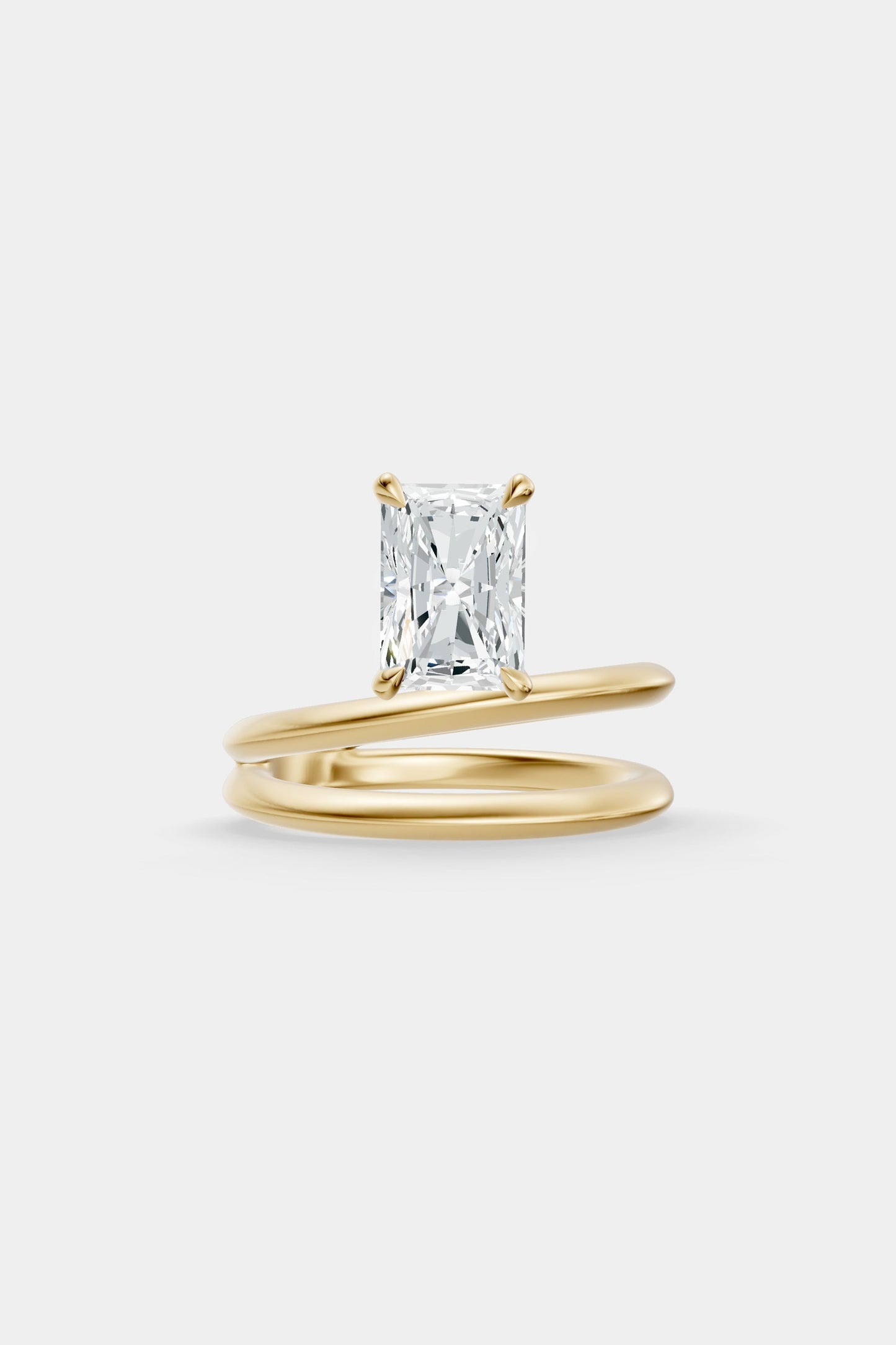 Double Band Floating Diamond Ring | Knife Cut Band