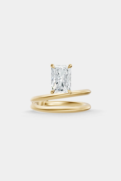 Double Band Floating Diamond Ring | Knife Cut Band
