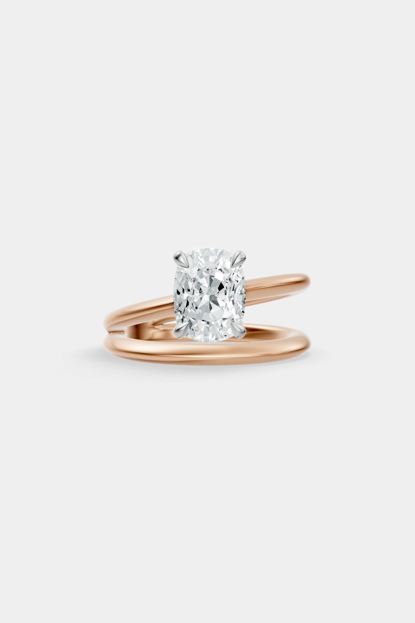 Double Band Diamond Ring | Knife Cut Band