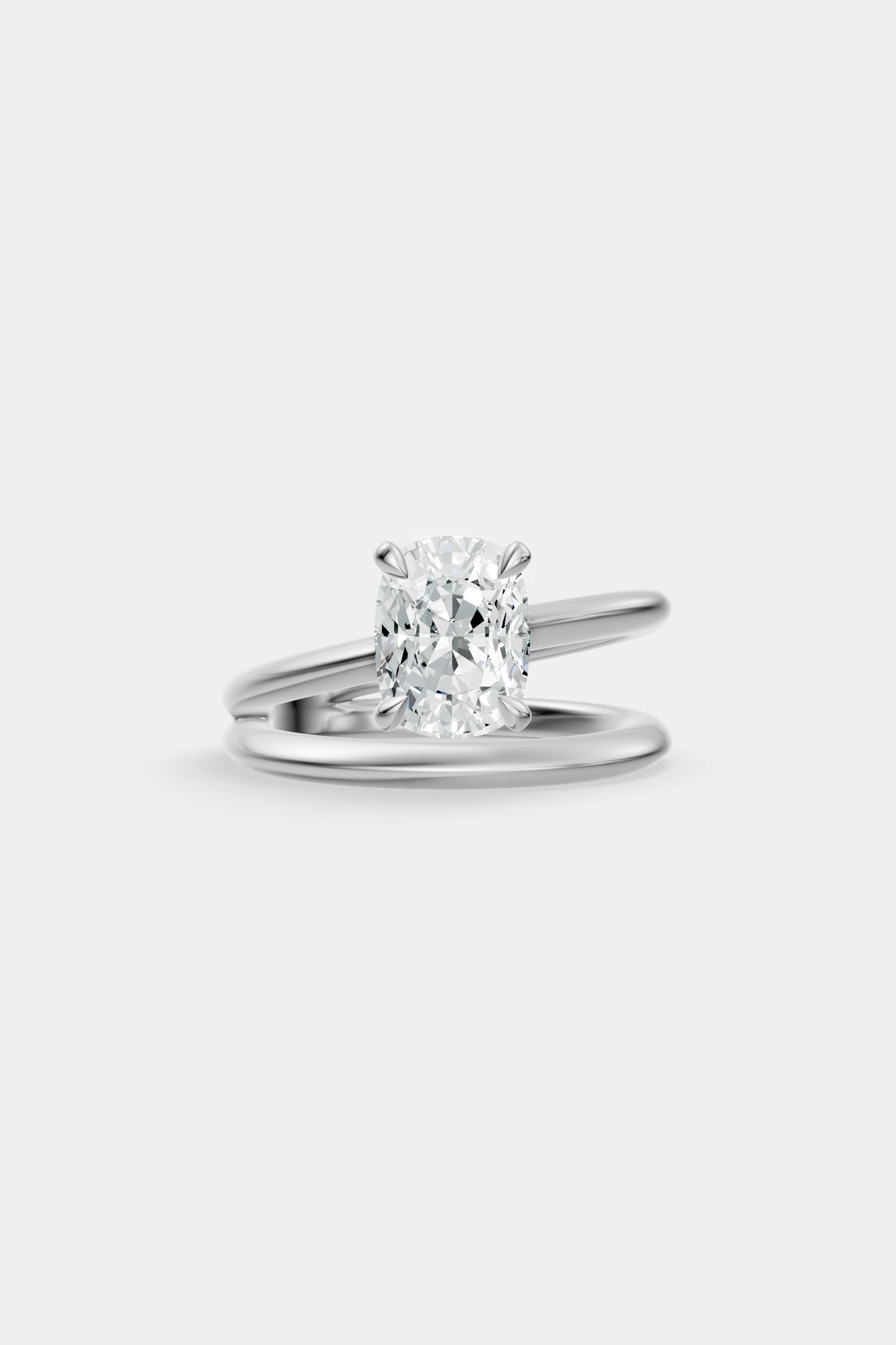 Double Band Diamond Ring | Knife Cut Band
